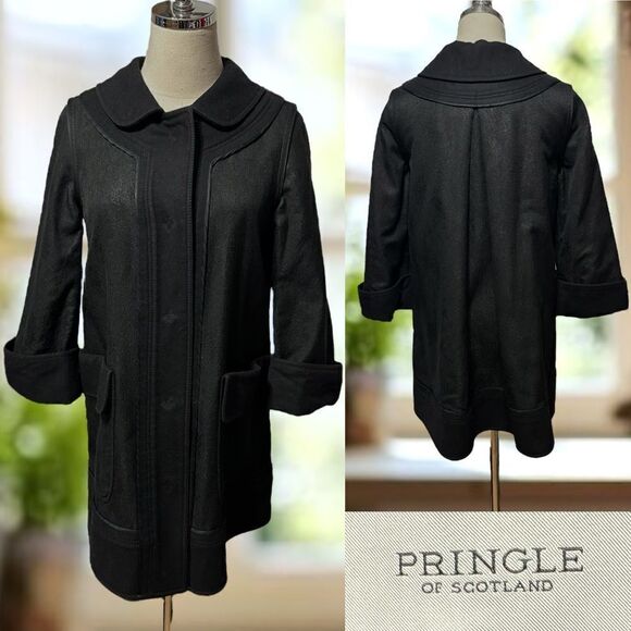 🔥🔥 Pringle of Scotland Swing Overcoat Coat Parka Jacket Size US 6 EU 38 - Picture 1 of 14